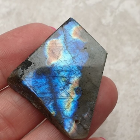 Labradorite polished slab with hole 33x31 mm no 245