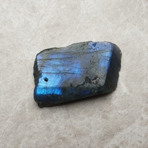 Labradorite polished slab with hole 34x21 mm no 167
