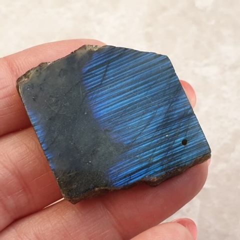 Labradorite polished slab with hole 34x32 mm no 92