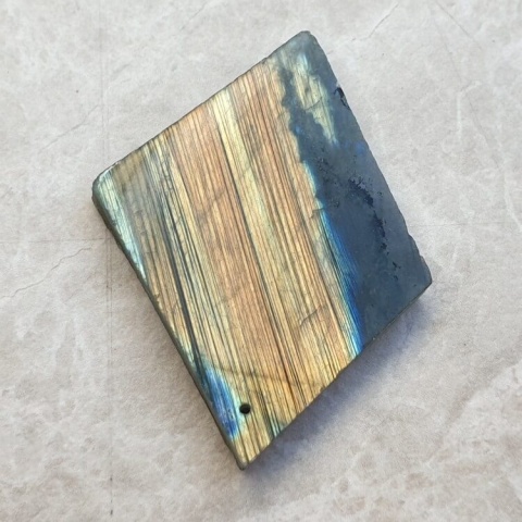Labradorite polished slab with hole 35x30 mm no 102