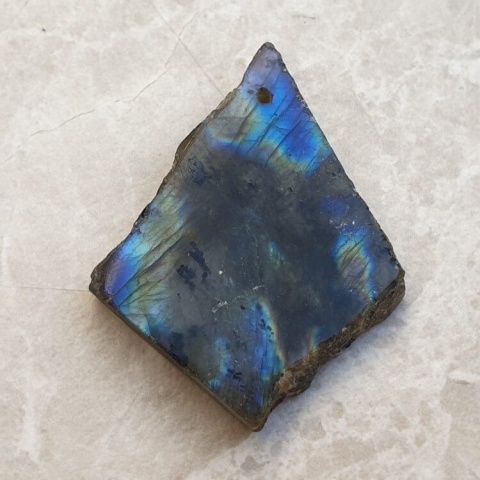 Labradorite polished slab with hole 35x30 mm no 90