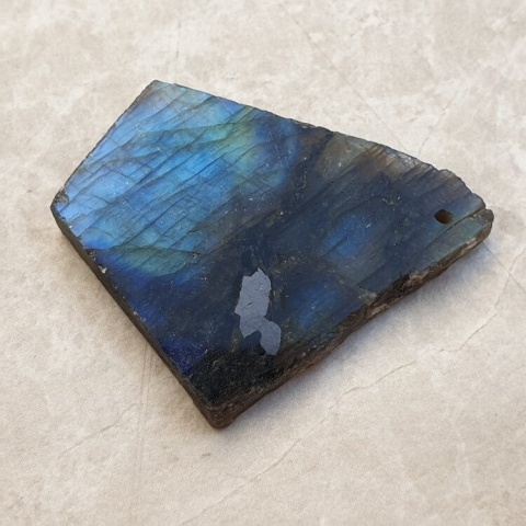 Labradorite polished slab with hole 35x33 mm no 119