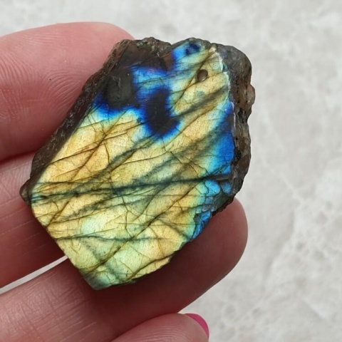 Labradorite polished slab with hole 36x26 mm no 149