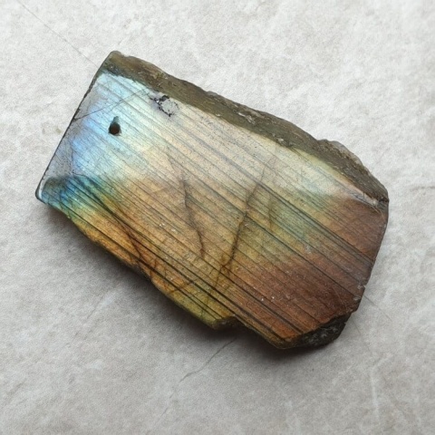 Labradorite polished slab with hole 37x26 mm no 162