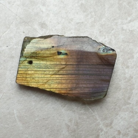 Labradorite polished slab with hole 37x26 mm no 162