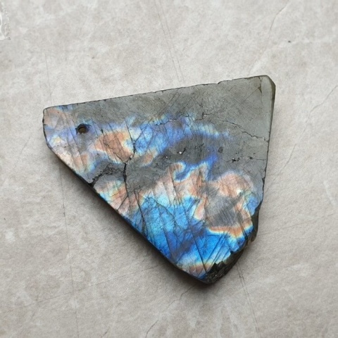 Labradorite polished slab with hole 37x32 mm no 168