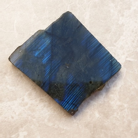 Labradorite polished slab with hole 37x34 mm no 136