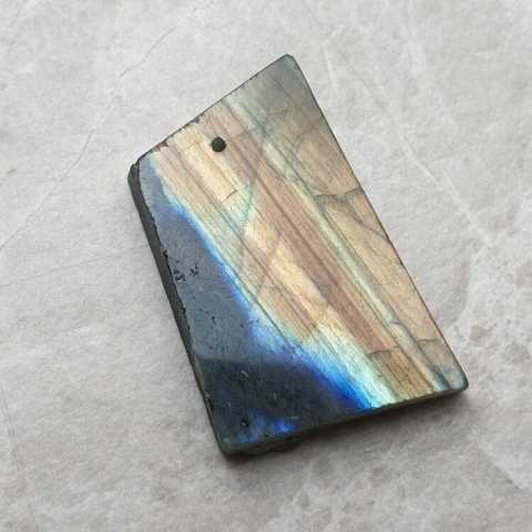 Labradorite polished slab with hole 38x25 mm no 150
