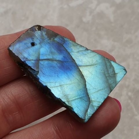 Labradorite polished slab with hole 38x26 mm no 157