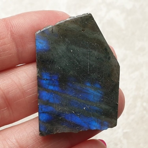 Labradorite polished slab with hole 38x27 mm no 196
