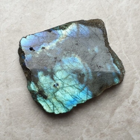 Labradorite polished slab with hole 38x32 mm no 177