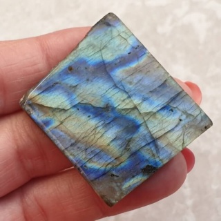 Labradoryt plaster polerowany z dziurką 38x33 mm nr 95
