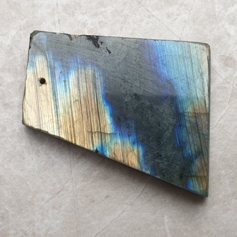 Labradorite polished slab with hole 39x32 mm no 219