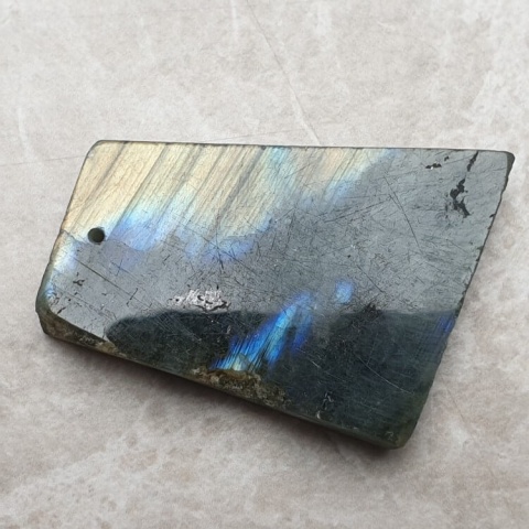 Labradorite polished slab with hole 39x32 mm no 219