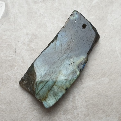 Labradorite polished slab with hole 40x18 mm no 212
