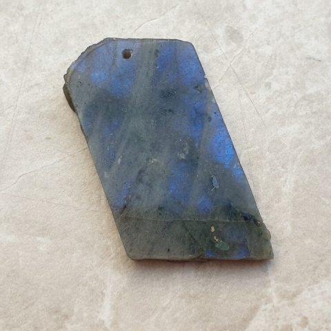 Labradorite polished slab with hole 40x24 mm no 138