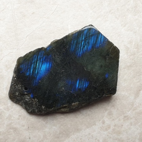 Labradorite polished slab with hole 40x25 mm no 211