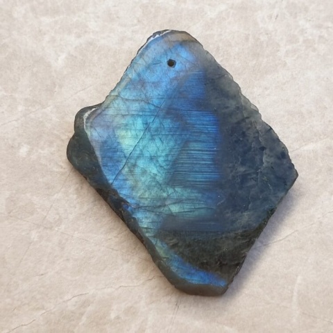 Labradorite polished slab with hole 40x31 mm no 131