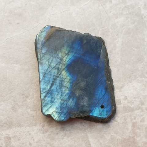 Labradorite polished slab with hole 40x31 mm no 131