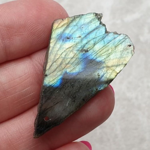Labradorite polished slab with hole 41x25 mm no 238