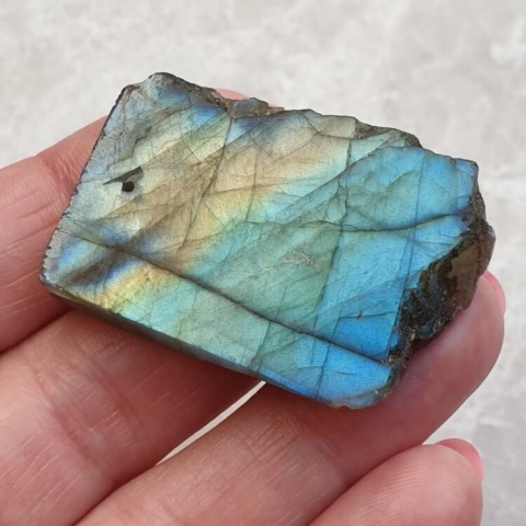 Labradorite polished slab with hole 41x28 mm no 94
