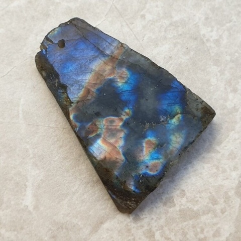 Labradorite polished slab with hole 41x30 mm no 124