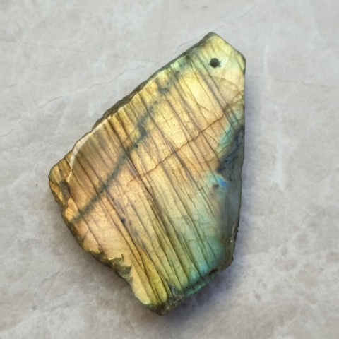Labradorite polished slab with hole 41x34 mm no 126