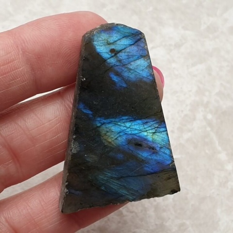 Labradorite polished slab with hole 42x30 mm no 222