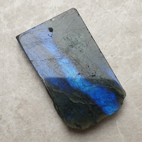 Labradorite polished slab with hole 43x25 mm no 205