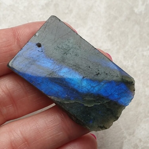 Labradorite polished slab with hole 43x25 mm no 205