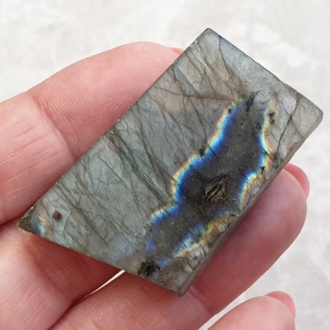 Labradorite polished slab with hole 43x26 mm no 88