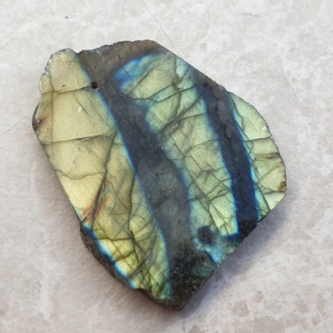 Labradorite polished slab with hole 43x35 mm no 81