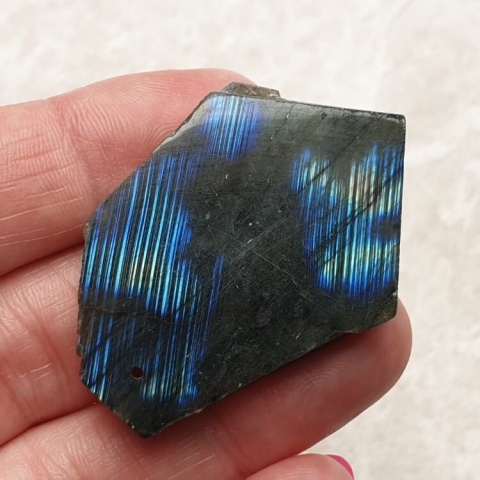Labradorite polished slab with hole 44x30 mm no 200