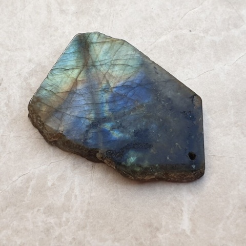 Labradorite polished slab with hole 44x31 mm no 93