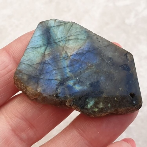 Labradorite polished slab with hole 44x31 mm no 93