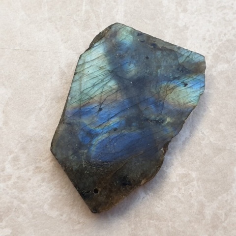 Labradorite polished slab with hole 44x31 mm no 93