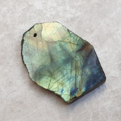 Labradorite polished slab with hole 45x33 mm no 87