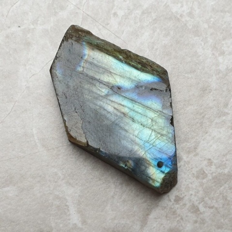 Labradorite polished slab with hole 46x27 mm no 224