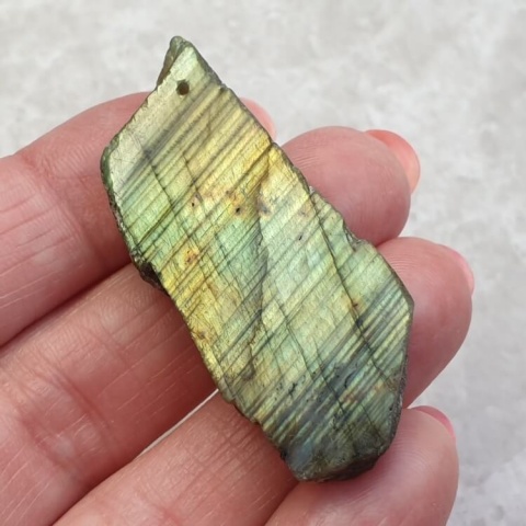 Labradorite polished slab with hole 47x21 mm no 104