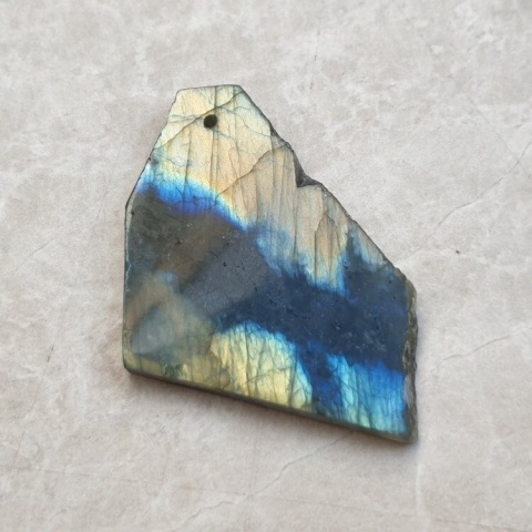 Labradorite polished slab with hole 49x36 mm no 110