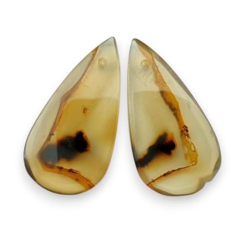 Montana agate pair of cabochons with hole 25x13 mm no R233