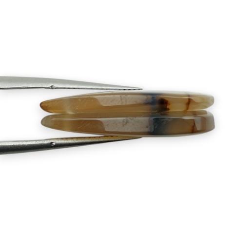 Montana agate pair of cabochons with hole 25x13 mm no R233