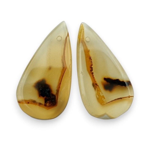 Montana agate pair of cabochons with hole 25x13 mm no R233