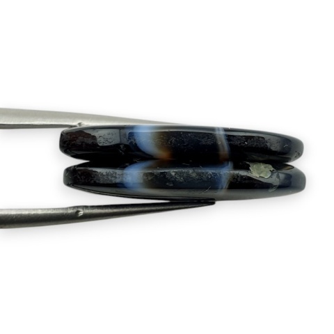 Agat paski para kaboszonów z dziurką 23x12 mm nr R300
