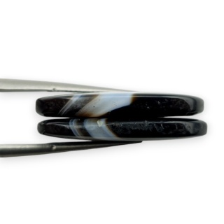 Agat paski para kaboszonów z dziurką 24x13 mm nr R296