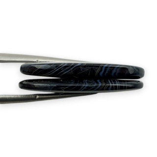 Agat paski para kaboszonów z dziurką 26x14 mm nr R294