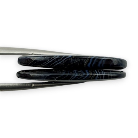 Agat paski para kaboszonów z dziurką 26x14 mm nr R294