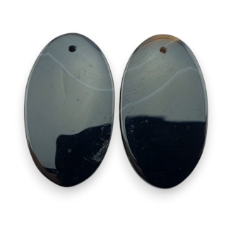 Agat paski para kaboszonów z dziurką 27x16 mm nr R293