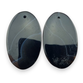 Agat paski para kaboszonów z dziurką 27x16 mm nr R304