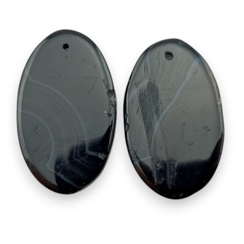 Agat paski para kaboszonów z dziurką 27x16 mm nr R304